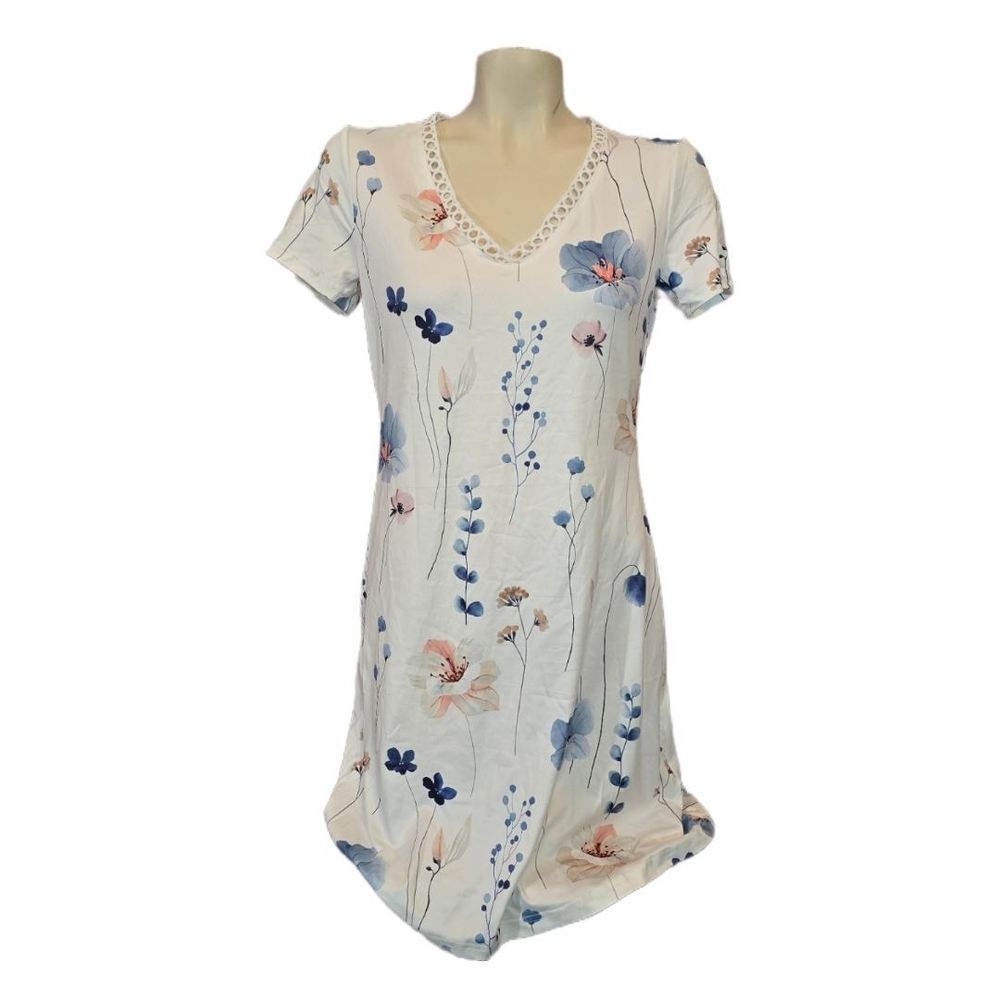 Floral V-Neck T-Shirt Dress Size‎ Small